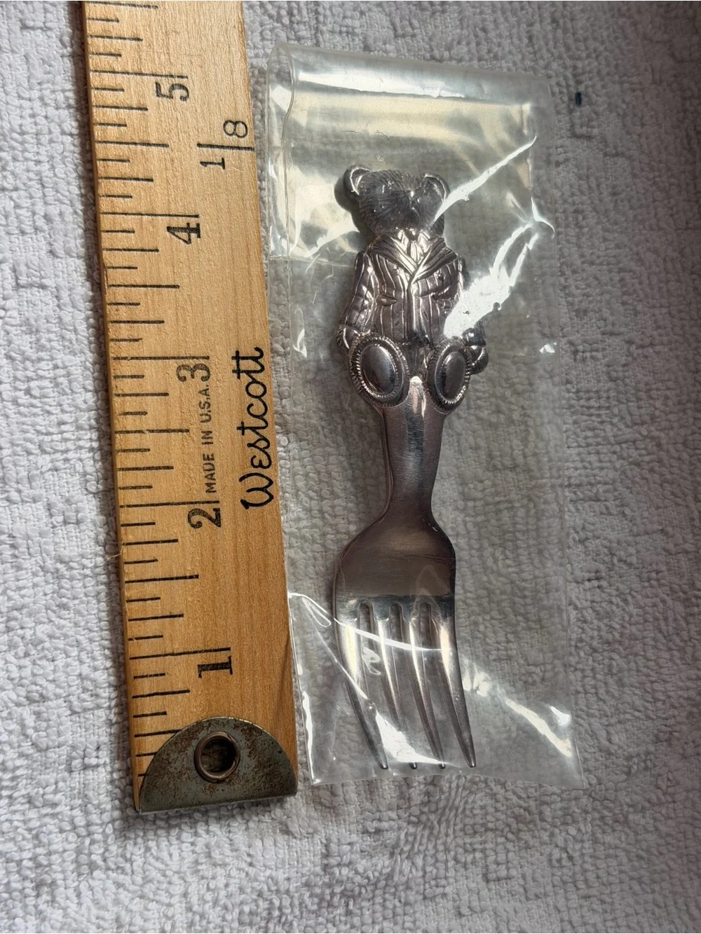 Ralph Lauren Silver plated 2 Piece Baby Set. Teddy Bear Carved. BRAND NEW.